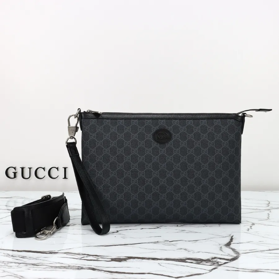 GUCCI 파우치 인터로킹 G 블랙 GG 슈프림 #792084.JPG