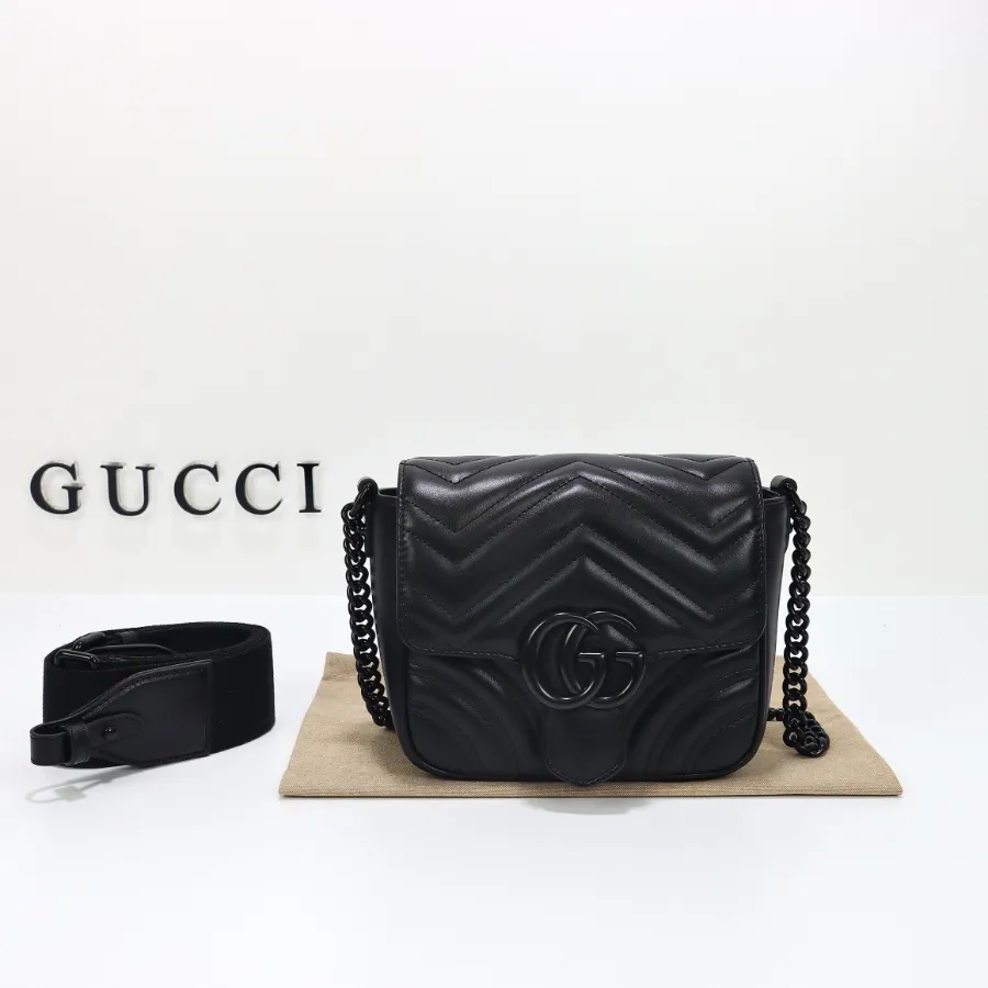 GUCCI GG 마틀라세 체인미니백 블랙 #739681.JPG