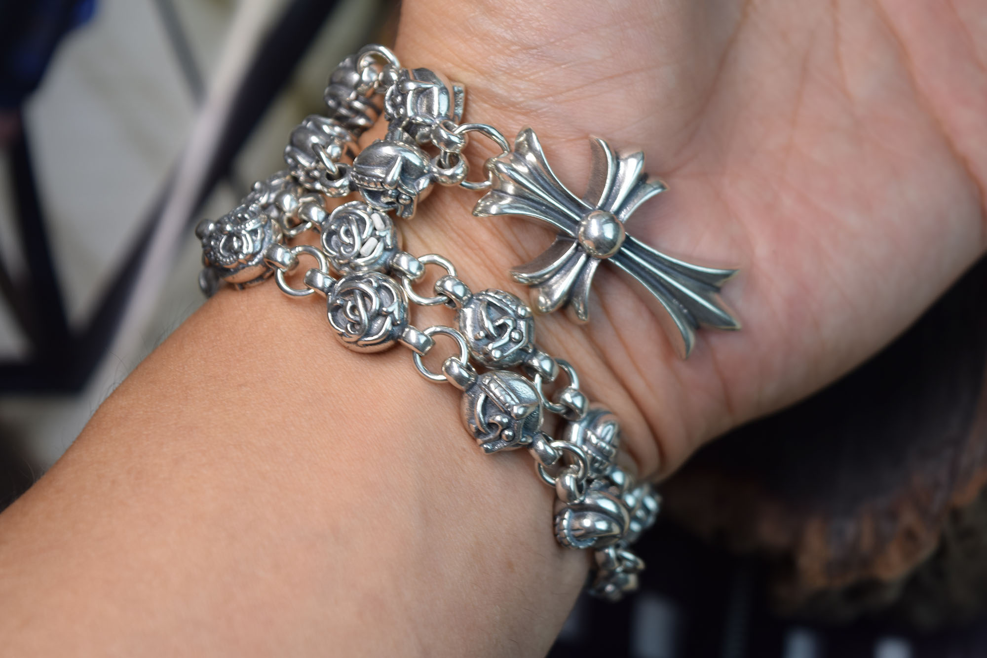 ChokeChainNecklaceTinyCH (正品구성품포함) 925 크롬하츠st